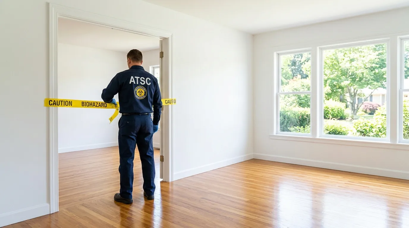 Certified biohazard cleanup crew performing Decomposition Cleanup in Brookdale